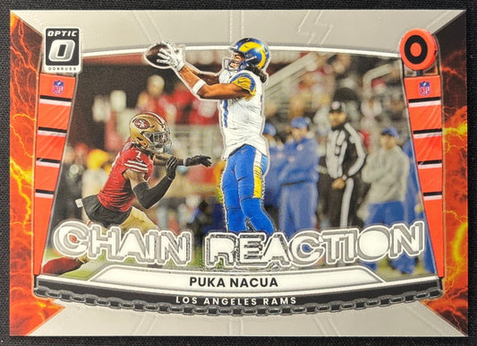 Puka Nacua 2025 Donruss Optic Chain Reaction Rams - Front