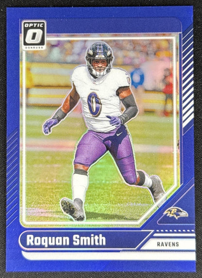 Roquan Smith 2024 Panini Donruss Optic Blue /199 Ravens Sports Trading Card