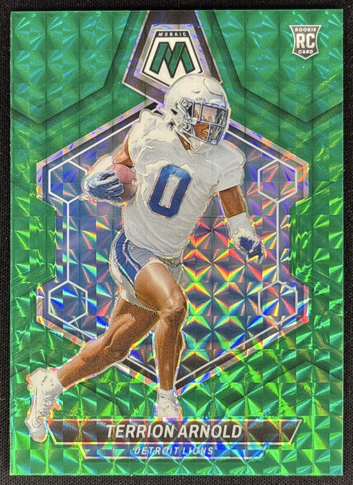 Terrion Arnold 2024 Panini Mosaic Green Prizm Lions Sports Trading Card