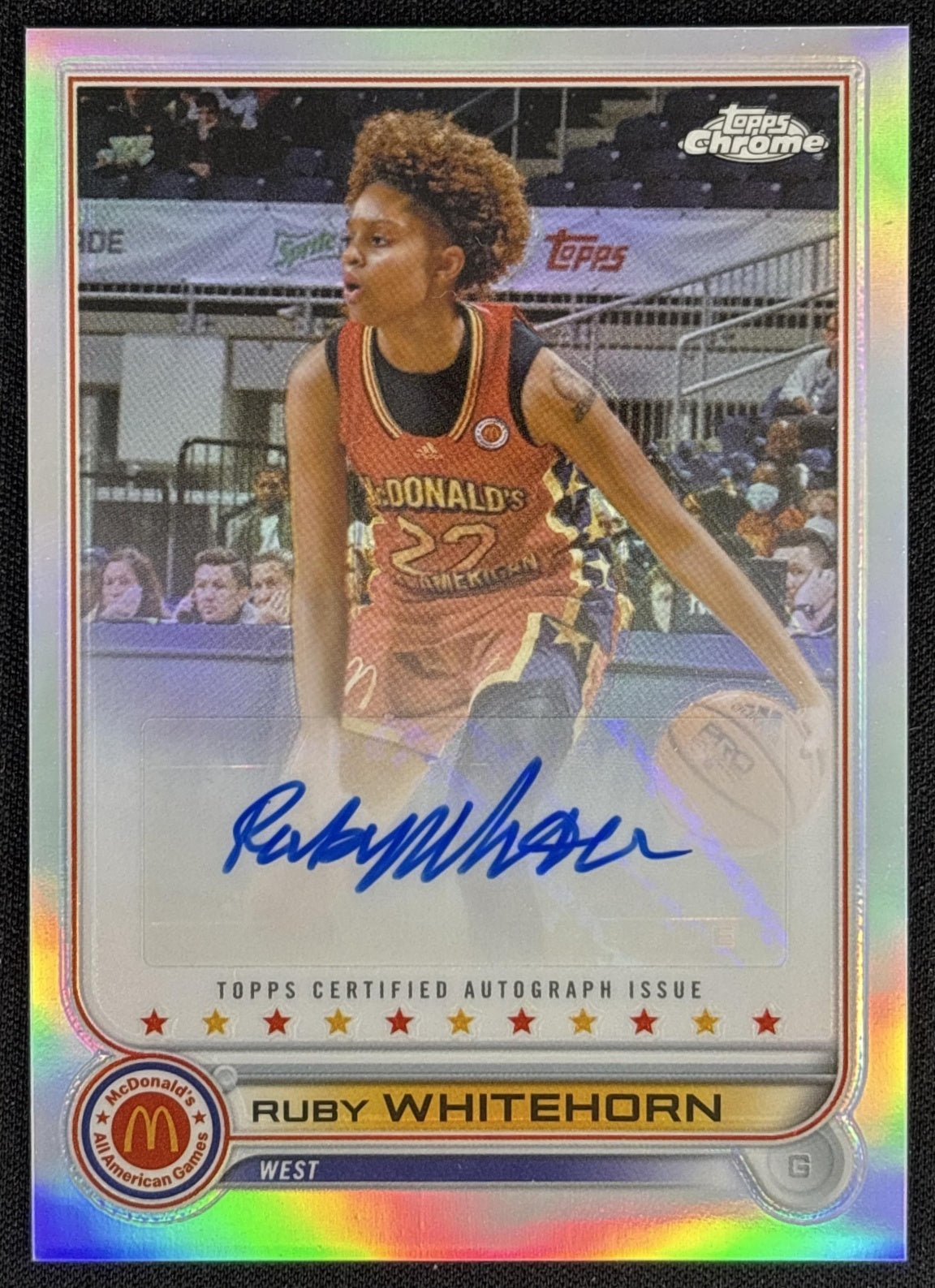 Ruby Whitehorn 2022 Topps Chrome McDonald's All American Auto Sports Trading Card