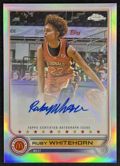 Ruby Whitehorn 2022 Topps Chrome McDonald's All American Auto Sports Trading Card