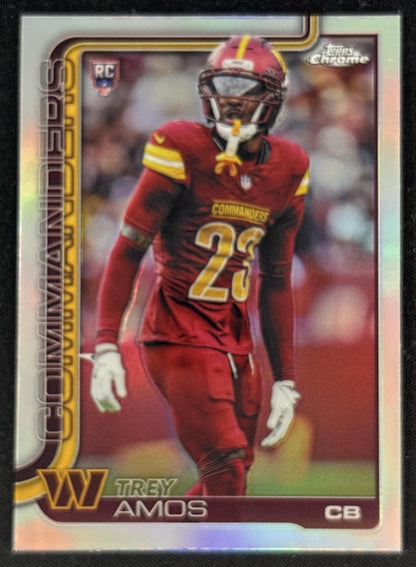 Trey Amos 2025 Topps Chrome Rookie Refractor Commanders
