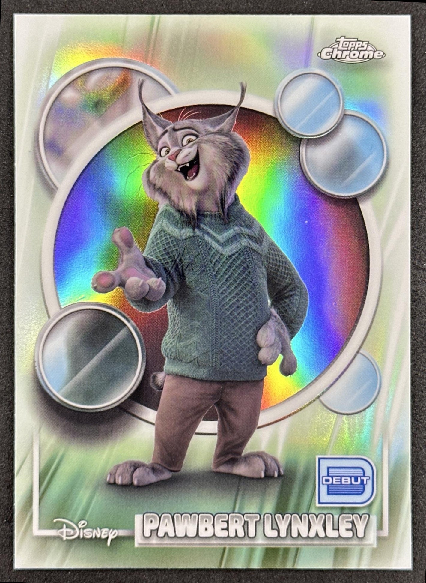 Pawbert Lynxley 2026 Topps Chrome Disney Refractor Zootopia 2 Front