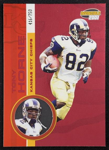 Tony Horne 2001 Pacific Invincible Red /750 Chiefs