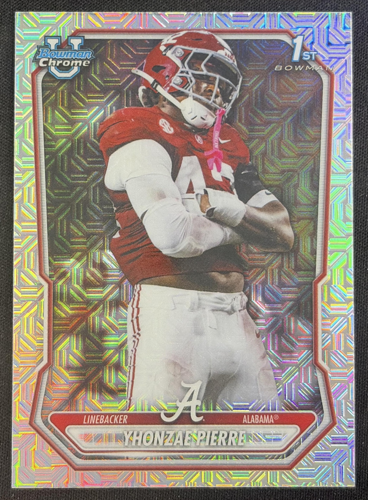 Yhonzae Pierre 2026 Bowman Chrome Prospects Mojo Refractor Crimson Tide Alabama Crimson Tide Sports Trading Card