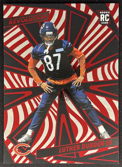 Luther Burden III 2025 Panini Revolution Rookies Red Swirl Bears