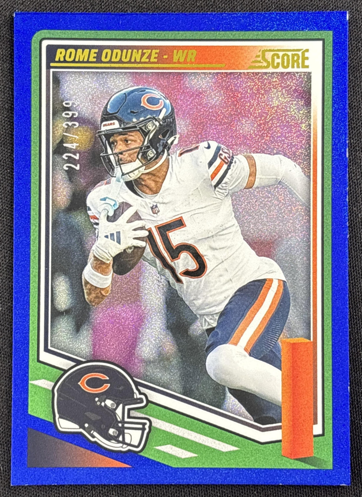 Rome Odunze 2025 Panini Score Dots Blue /399 Bears