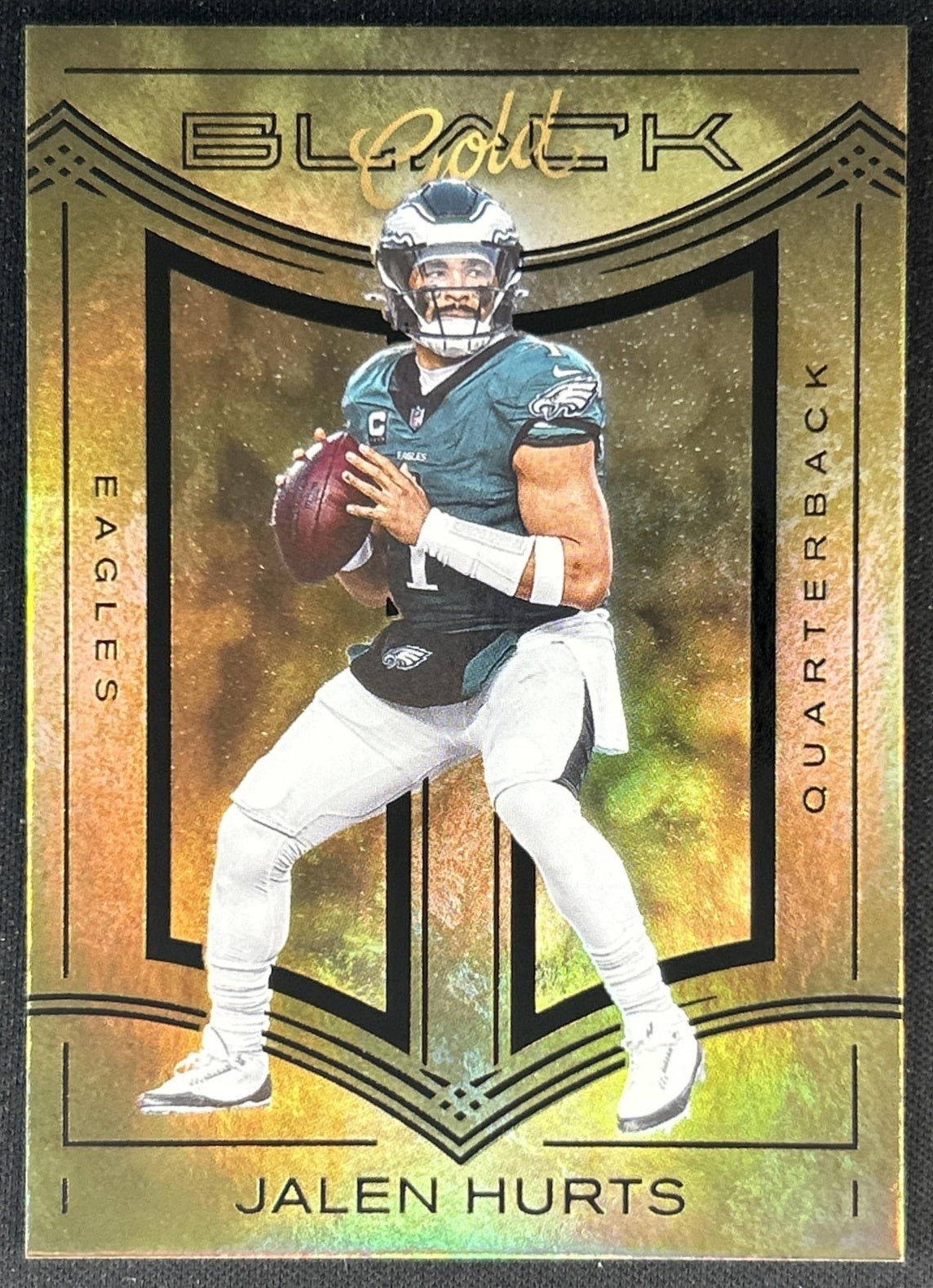 Jalen Hurts 2025 Panini Black Gold Eagles front