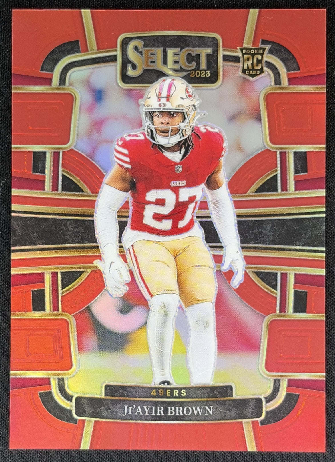 Ji'Ayir Brown 2023 Panini Select Red Prizms /99 49ers front