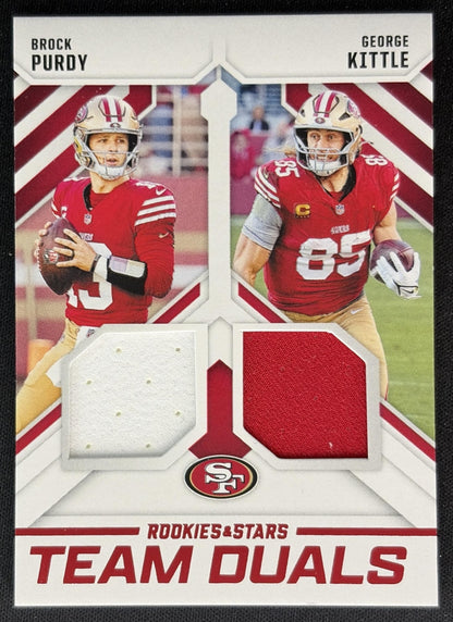 Brock Purdy George Kittle 2025 Panini Rookies & Stars Team Duals 49ers Sports Trading Cards