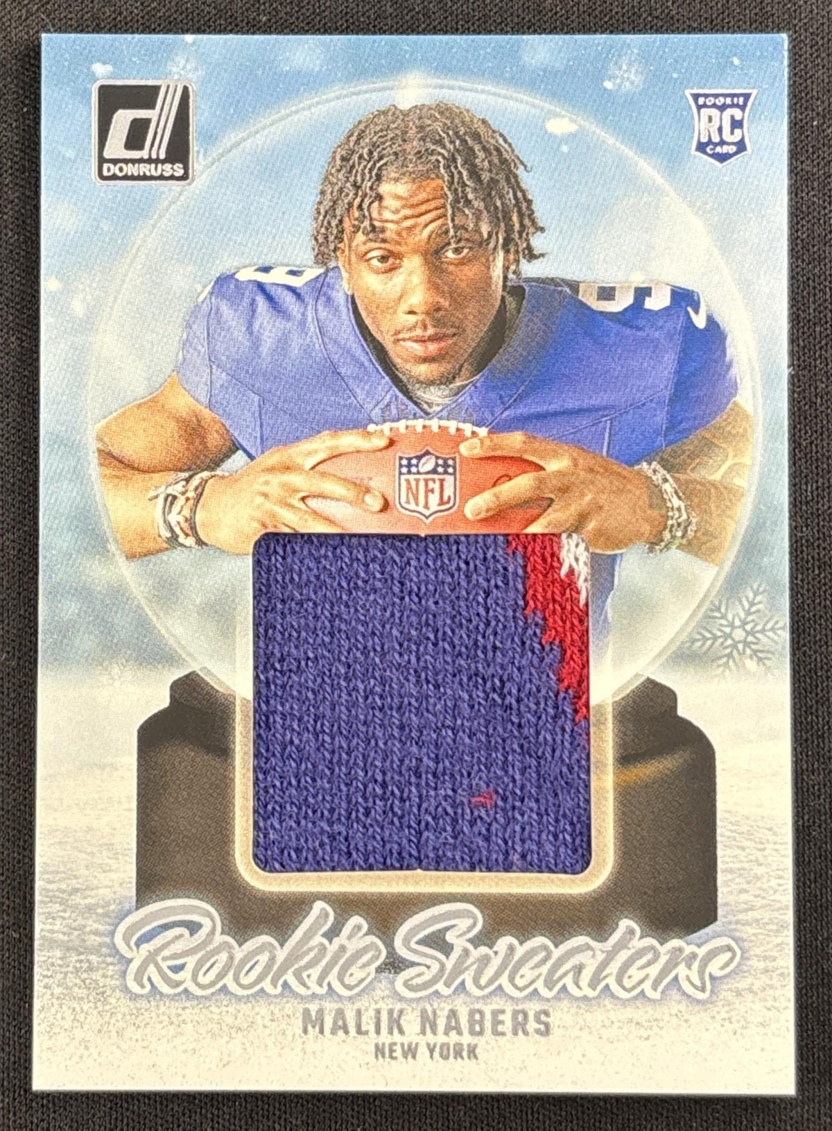 Malik Nabers 2024 Panini Donruss Rookie Holiday Sweater Giants #1
