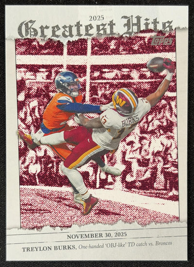 Treylon Burks 2026 Topps Flagship 2025 Greatest Hits Commanders Football