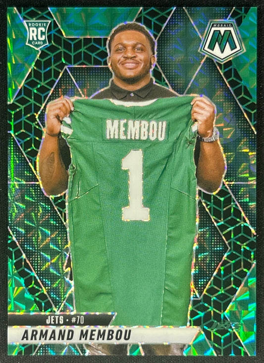 Armand Membou 2025 Mosaic Rookies Green Spectris Prizm FOTL /13 Jets - Front