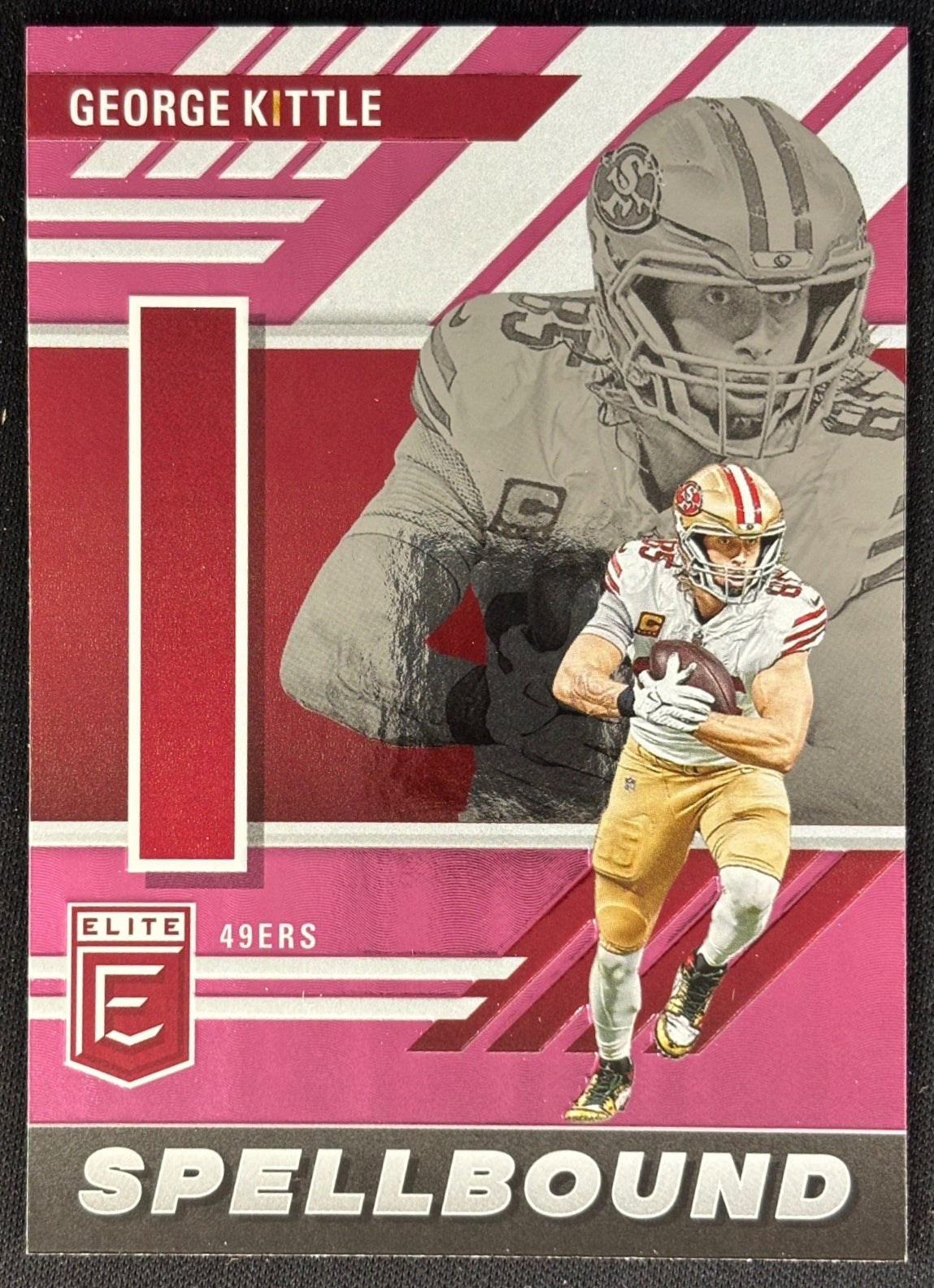 George Kittle 2023 Donruss Elite Spellbound Pink 49ers Sports Trading Cards