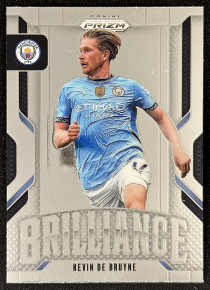 Kevin De Bruyne 2024 Panini Prizm Premier League Brilliance Silver Man City Sports Trading Card