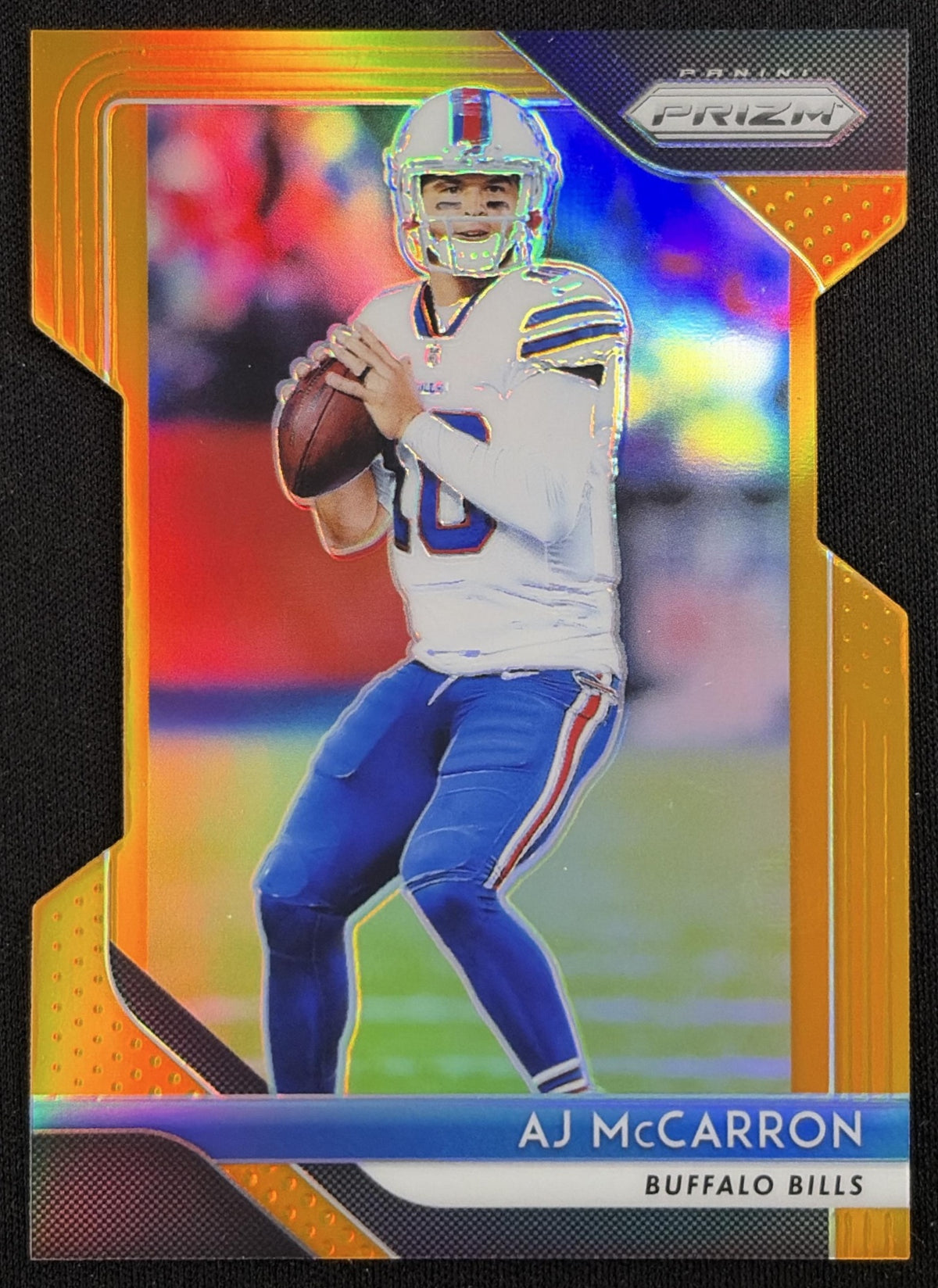 AJ McCarron 2018 Panini Prizm Orange Die Cut /249 Bills
