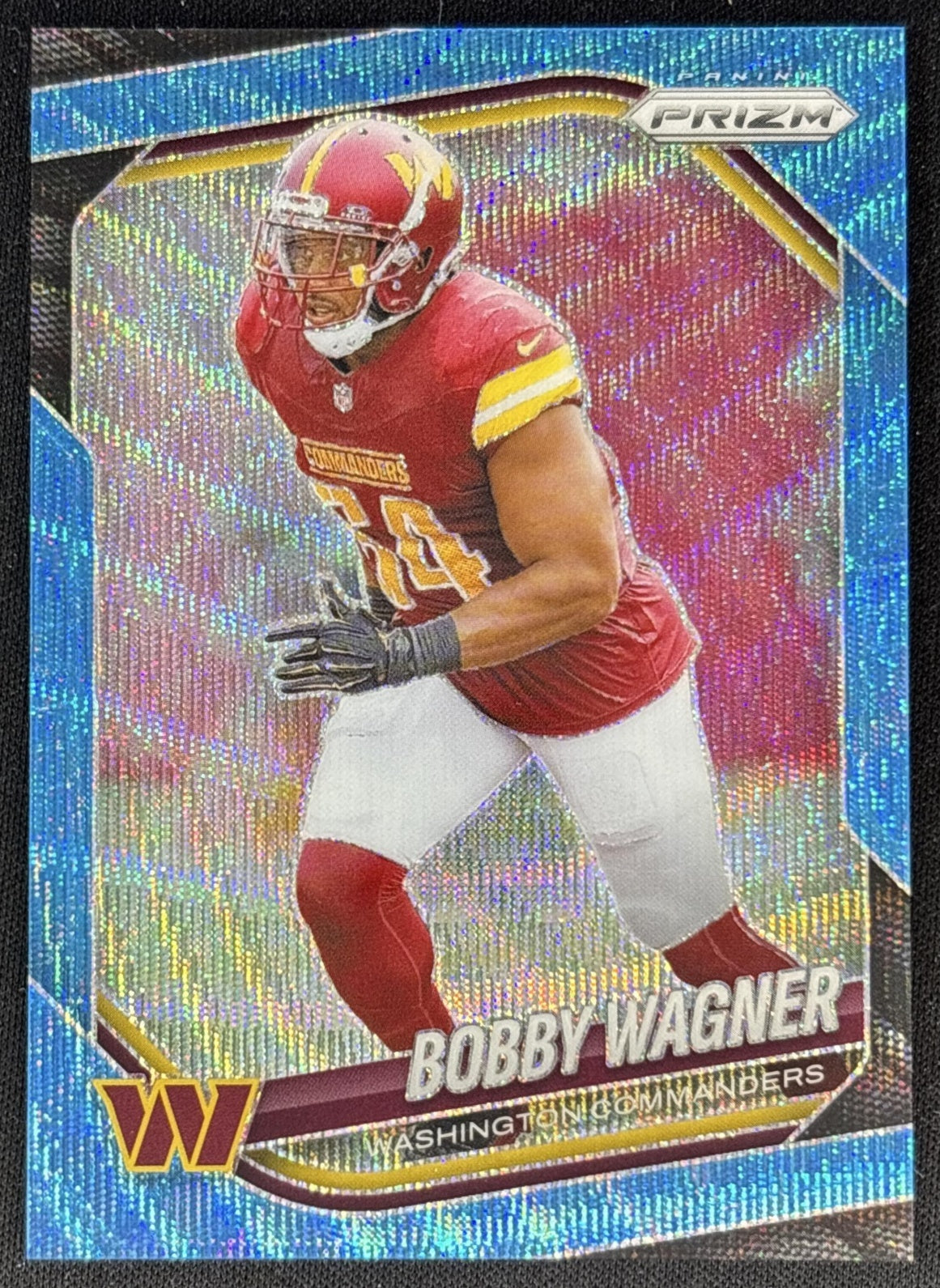 Bobby Wagner 2025 Panini Prizm Blue Wave /230 Commanders front