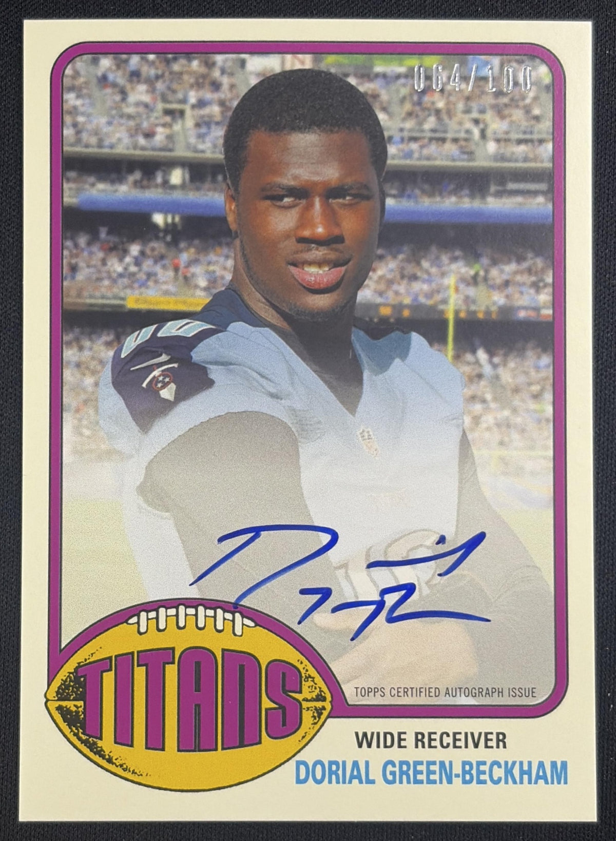 Dorial Green-Beckham 2015 Topps 1976 Rookie Auto /100 Titans Sports Trading Card