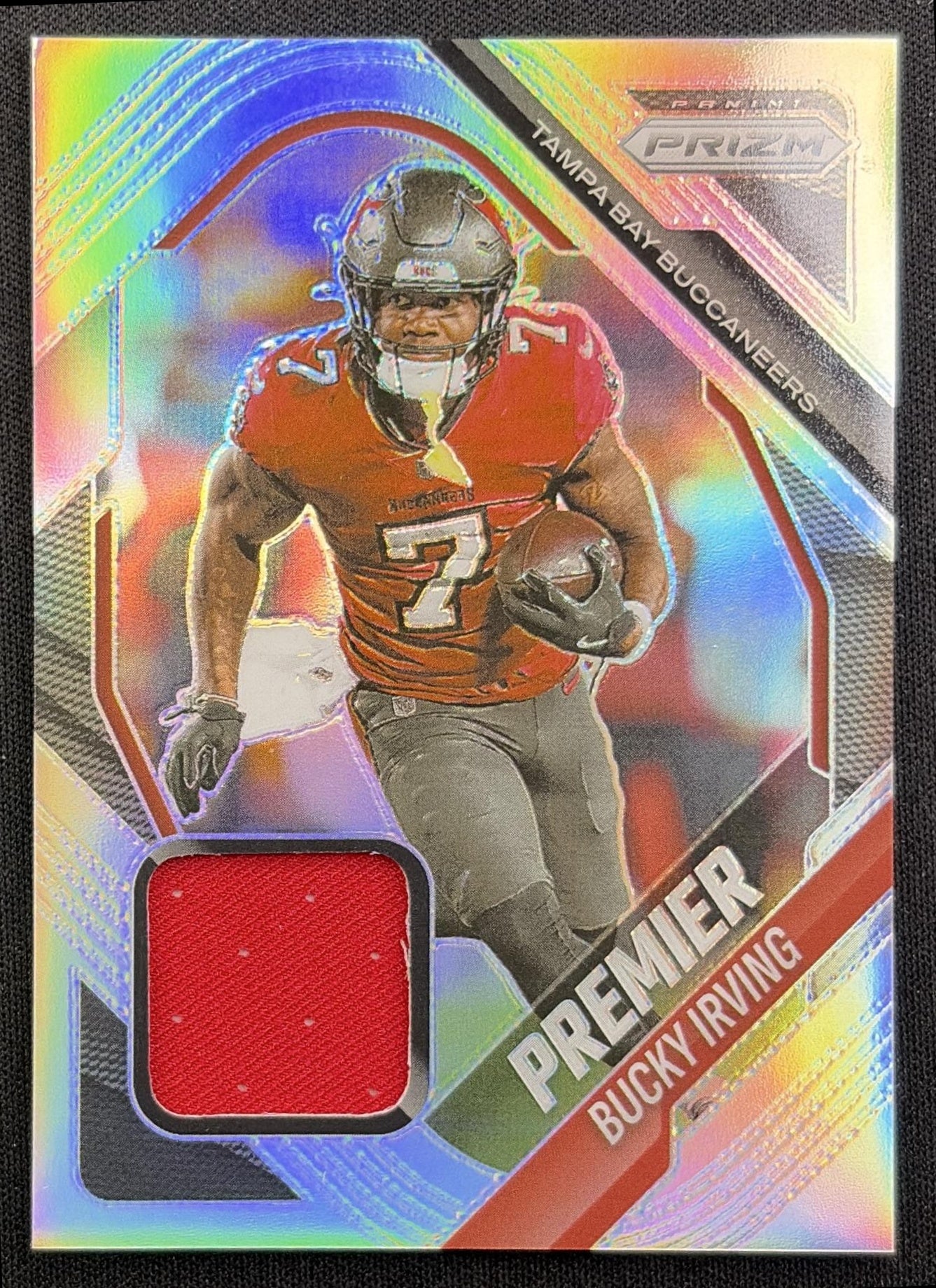 Bucky Irving 2025 Panini Prizm Premier Jerseys Buccaneers front