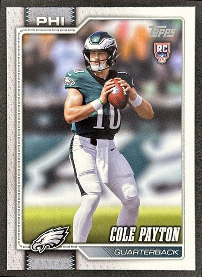 Cole Payton 2026 Topps Flagship Rookie Eagles Sports Trading Cards