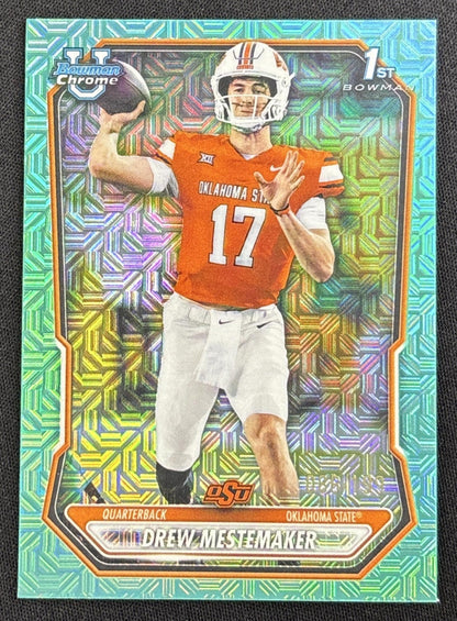 Drew Mestemaker 2026 Bowman Chrome Prospects Aqua Mojo Refractor /199 Cowboys