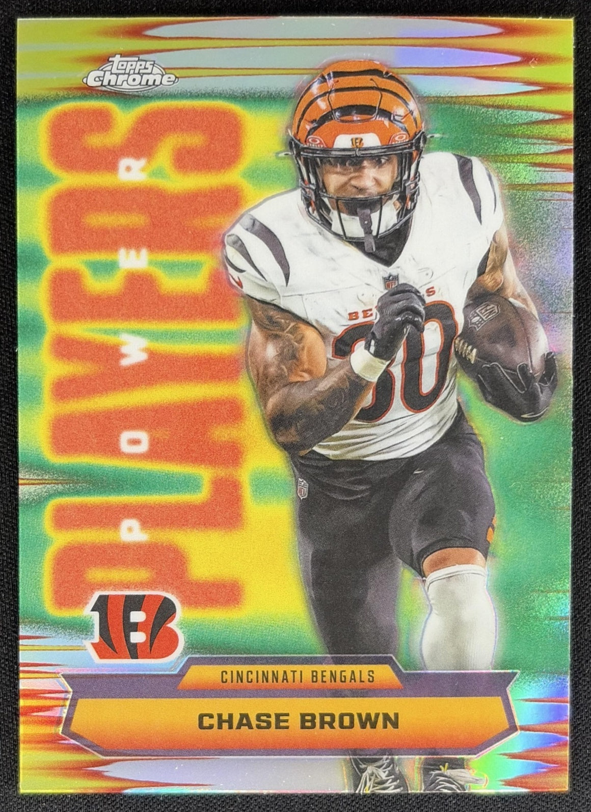 Chase Brown 2025 Topps Chrome Power Players Refractor Bengals