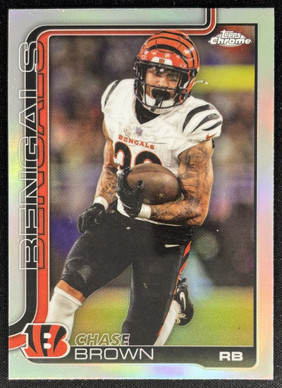 Chase Brown 2025 Topps Chrome Refractor Bengals Sports Trading Cards