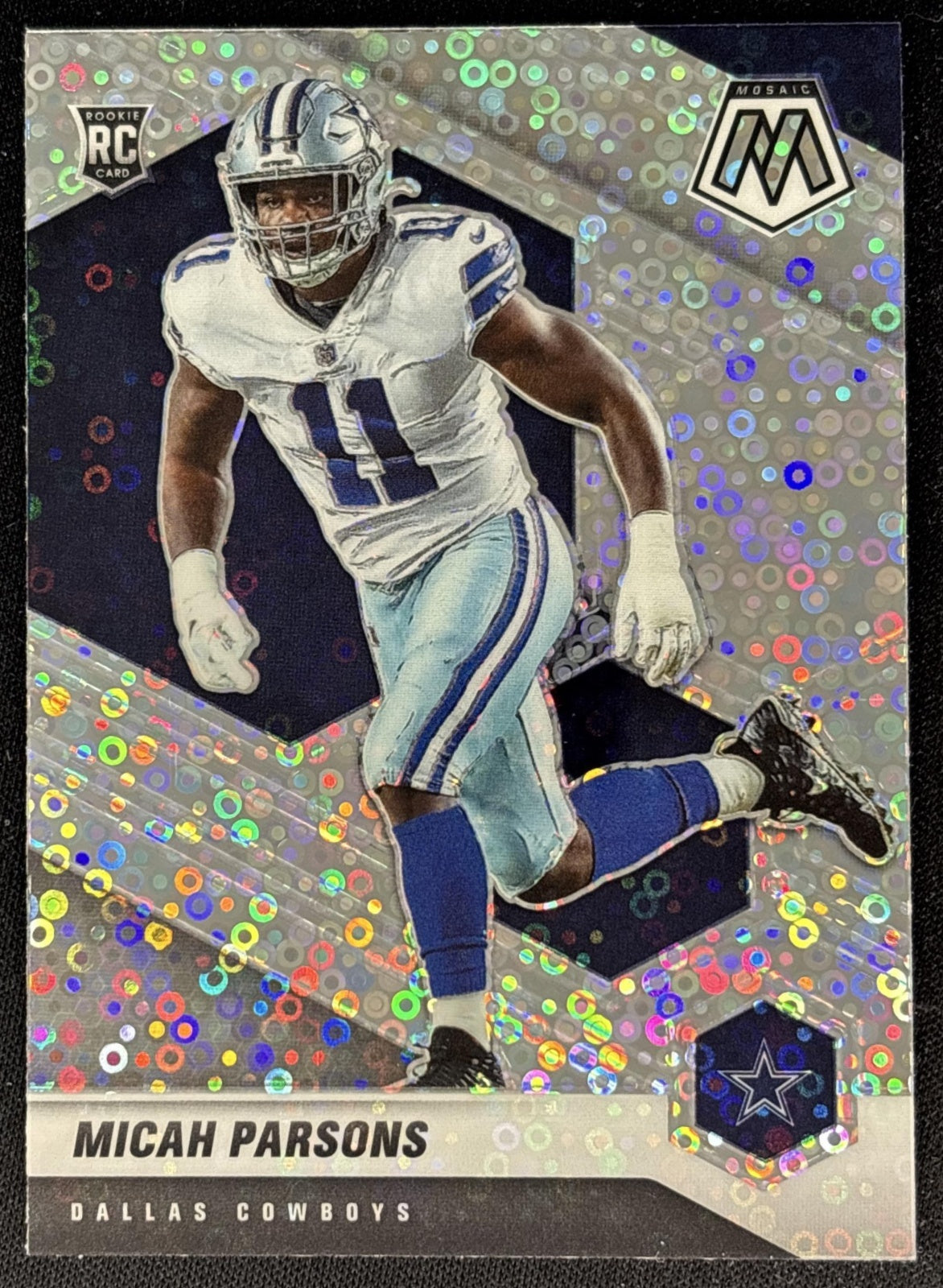 Micah Parsons 2021 Panini Mosaic No Huddle Prizm Silver Cowboys