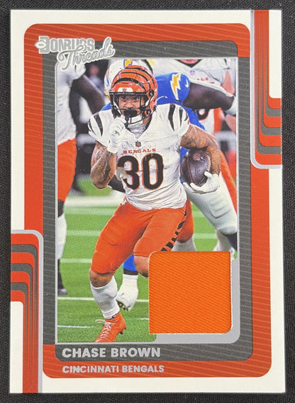 Chase Brown 2025 Panini Donruss Threads Bengals Sports Trading Card