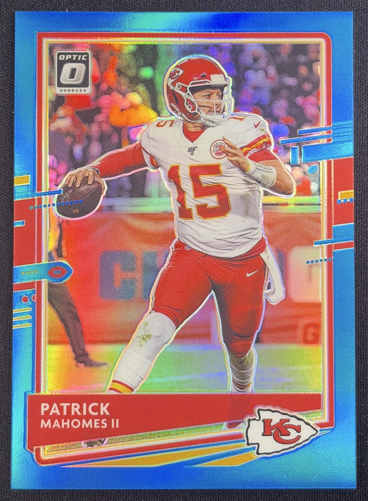 Patrick Mahomes II 2020 Panini Donruss Optic Aqua Prizm /299 Chiefs Sports Trading Card