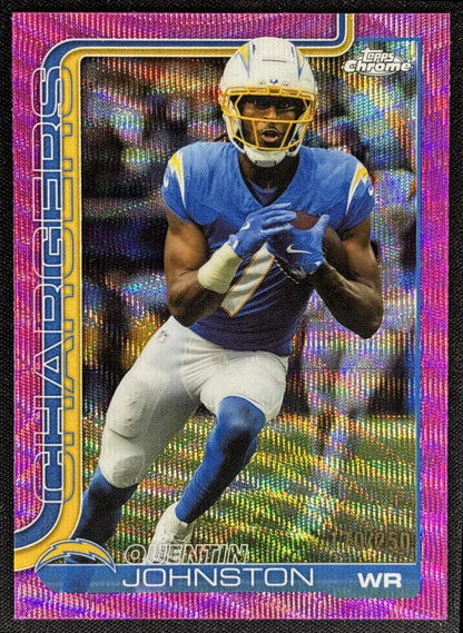 Quentin Johnston 2025 Topps Chrome Pink Wave Refractor /250 Chargers