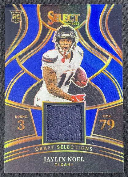 Jaylin Noel 2025 Panini Select Draft Selections Memorabilia Blue Prizm Texans