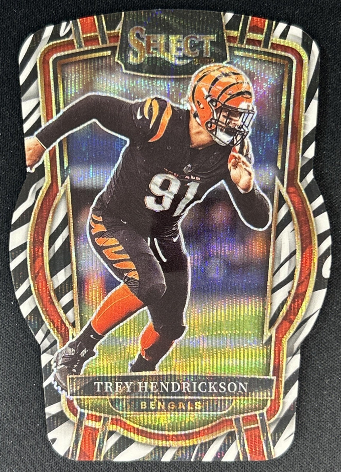Trey Hendrickson 2022 Panini Select Zebra Prizm Die Cut Bengals front