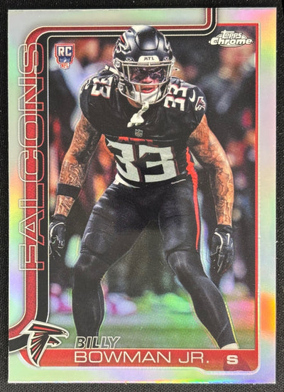 Billy Bowman Jr. 2025 Topps Chrome Rookie Refractor Falcons Sports Trading Cards