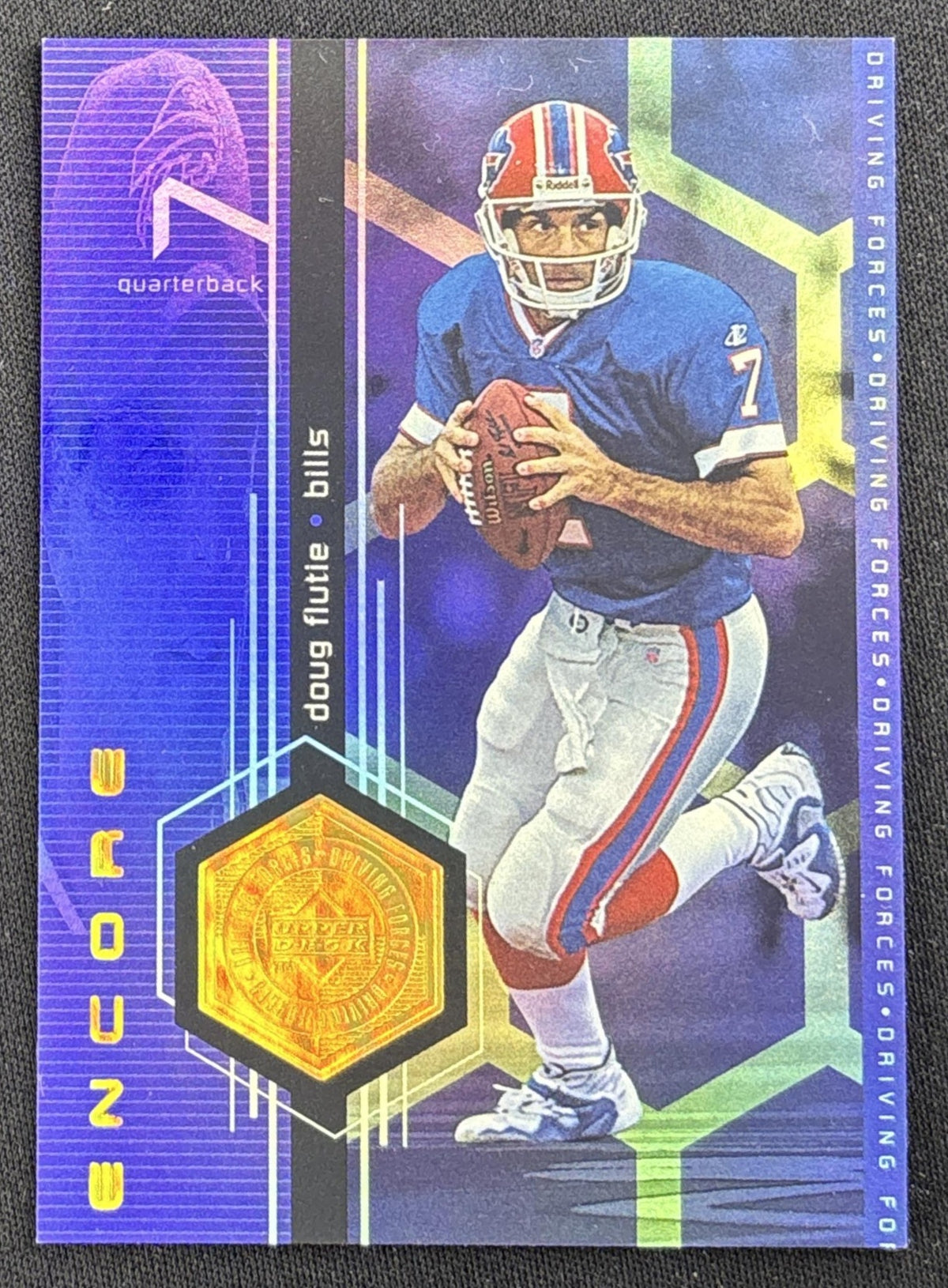 Doug Flutie 1998 Upper Deck Encore Driving Forces F/X /1500 Bills front