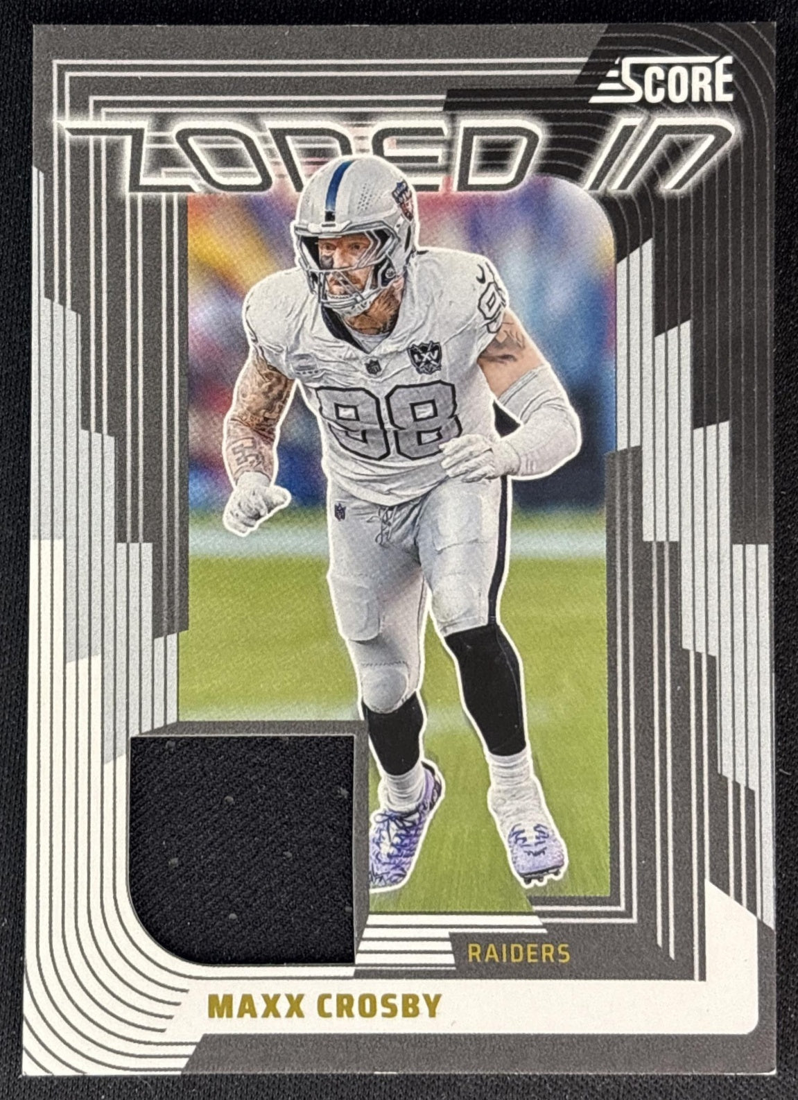 Maxx Crosby 2025 Panini Score Zoned In Jerseys Raiders Sports Trading Cards
