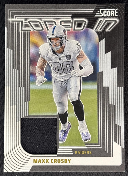 Maxx Crosby 2025 Panini Score Zoned In Jerseys Raiders Sports Trading Cards