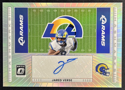 Jared Verse 2025 Panini Donruss Optic Hash Mark Auto Holo Prizm Rams