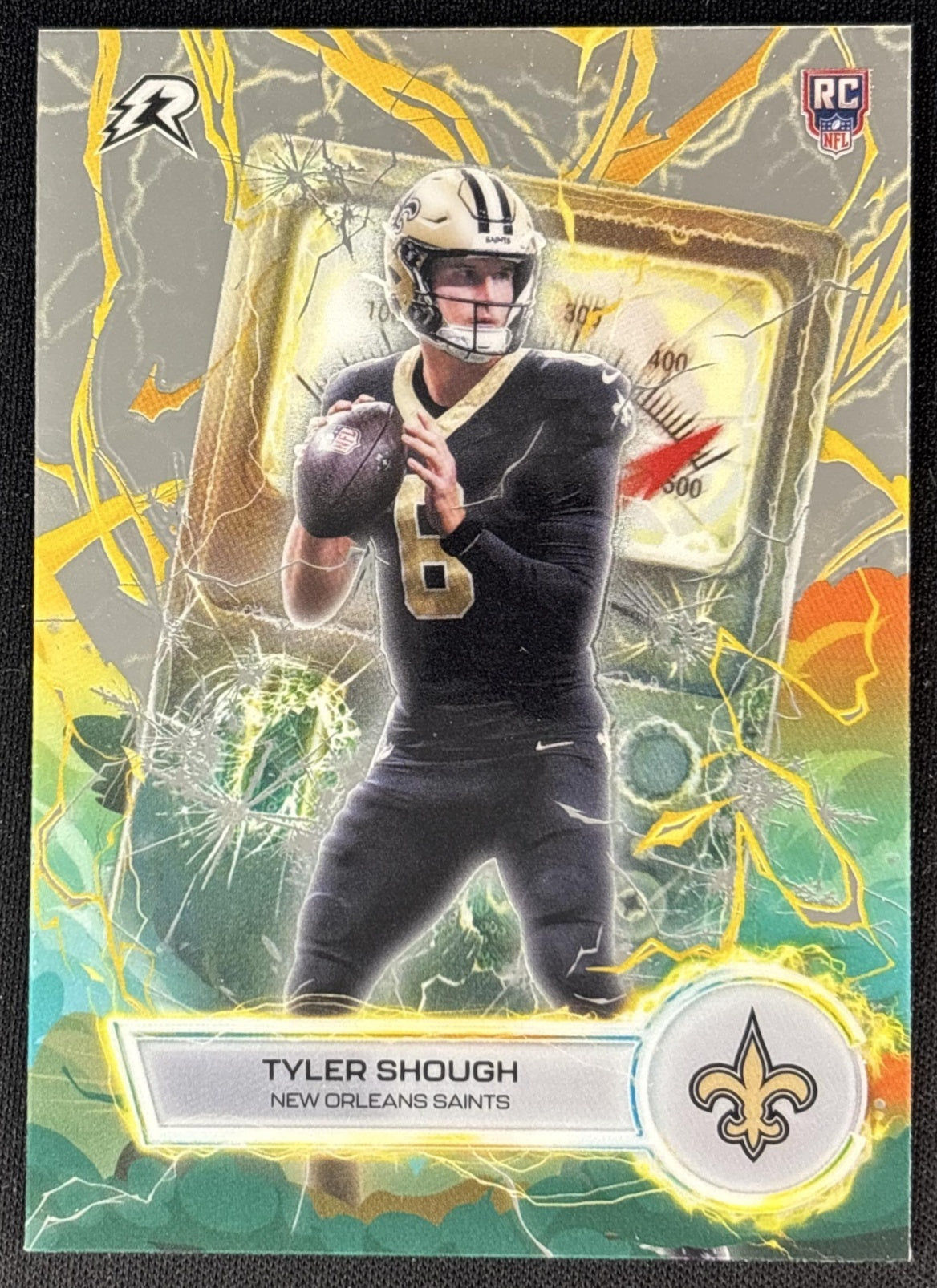 Tyler Shough 2025 Topps Resurgence Voltaic Saints New Orleans Saints Sports Trading Cards