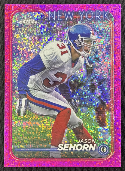 Jason Sehorn 2024 Topps Chrome Magenta Speckle Refractor /399 Giants