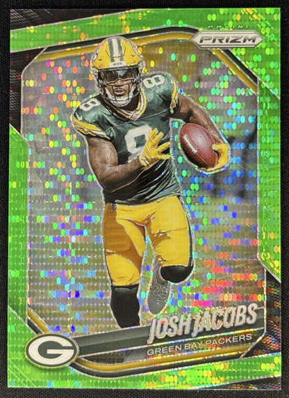 Josh Jacobs 2025 Panini Prizm Neon Green Pulsar