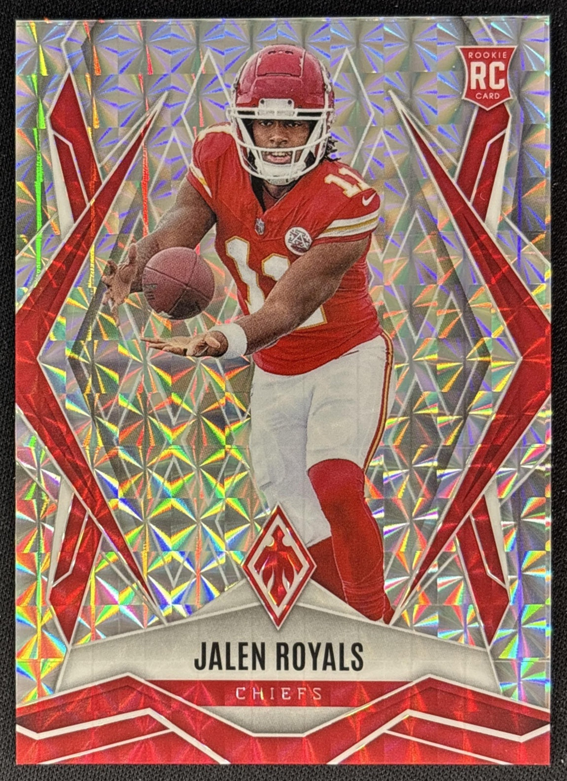 Jalen Royals 2025 Panini Phoenix Silver Pyramids Prizm Chiefs front