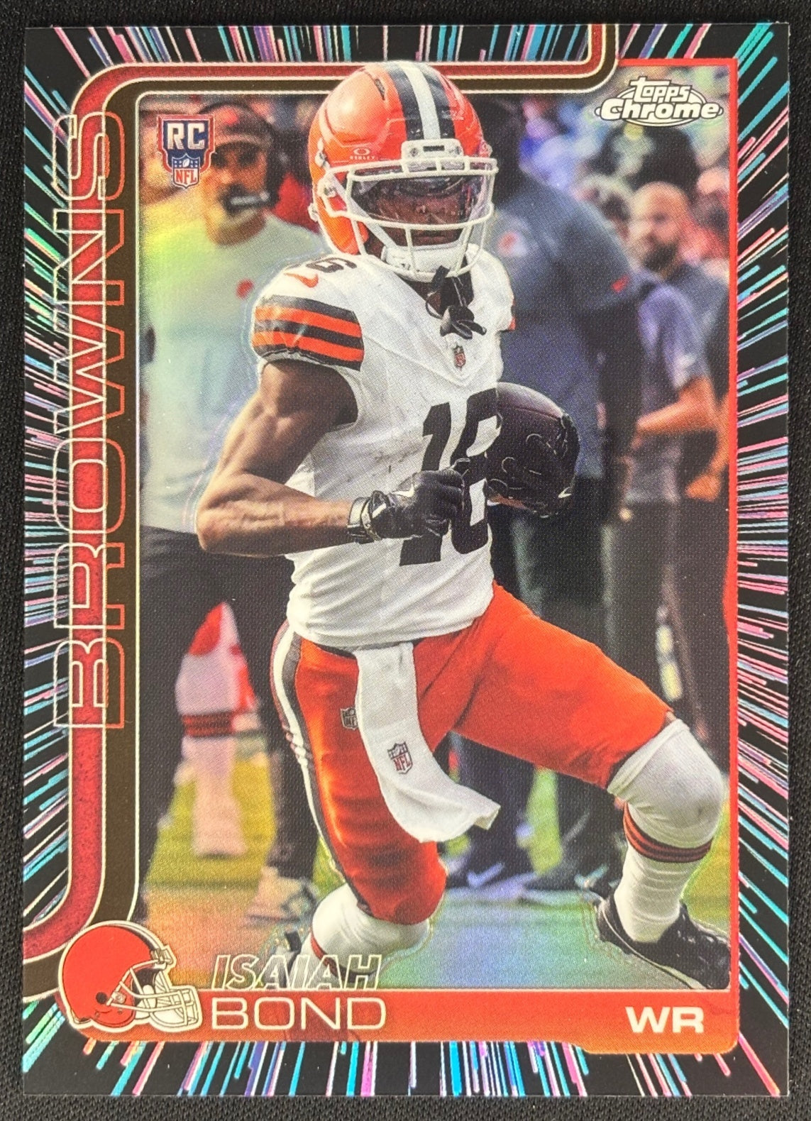 Isaiah Bond 2025 Topps Chrome Rookie Neon Pulse Refractor Browns Sports Trading Cards