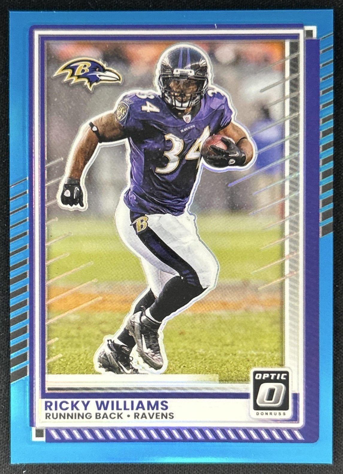 Ricky Williams 2025 Panini Donruss Optic Aqua Prizm /349 Ravens front