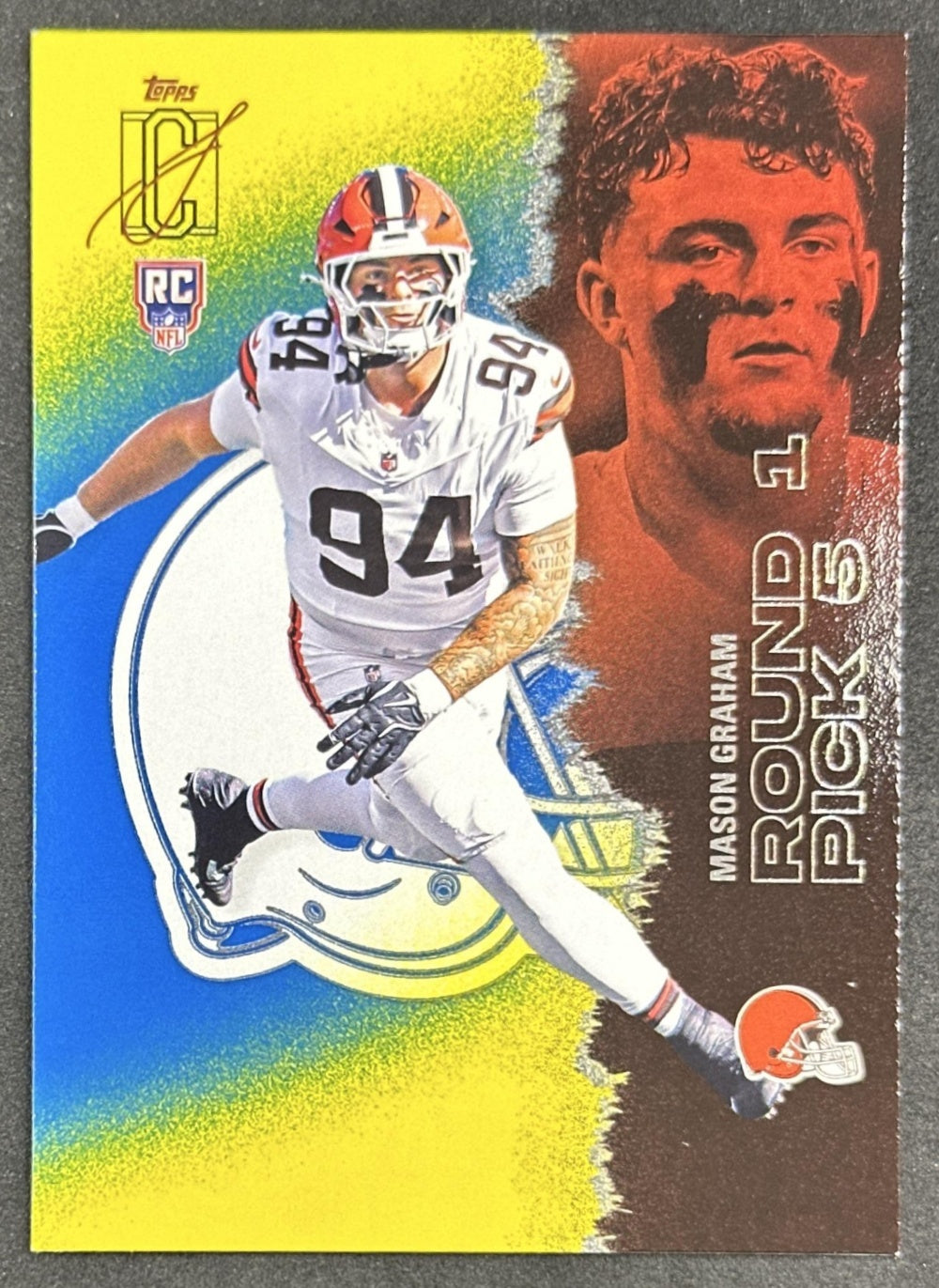 Mason Graham 2025 Topps Signature Class Rookie Blue & Yellow Foil Browns