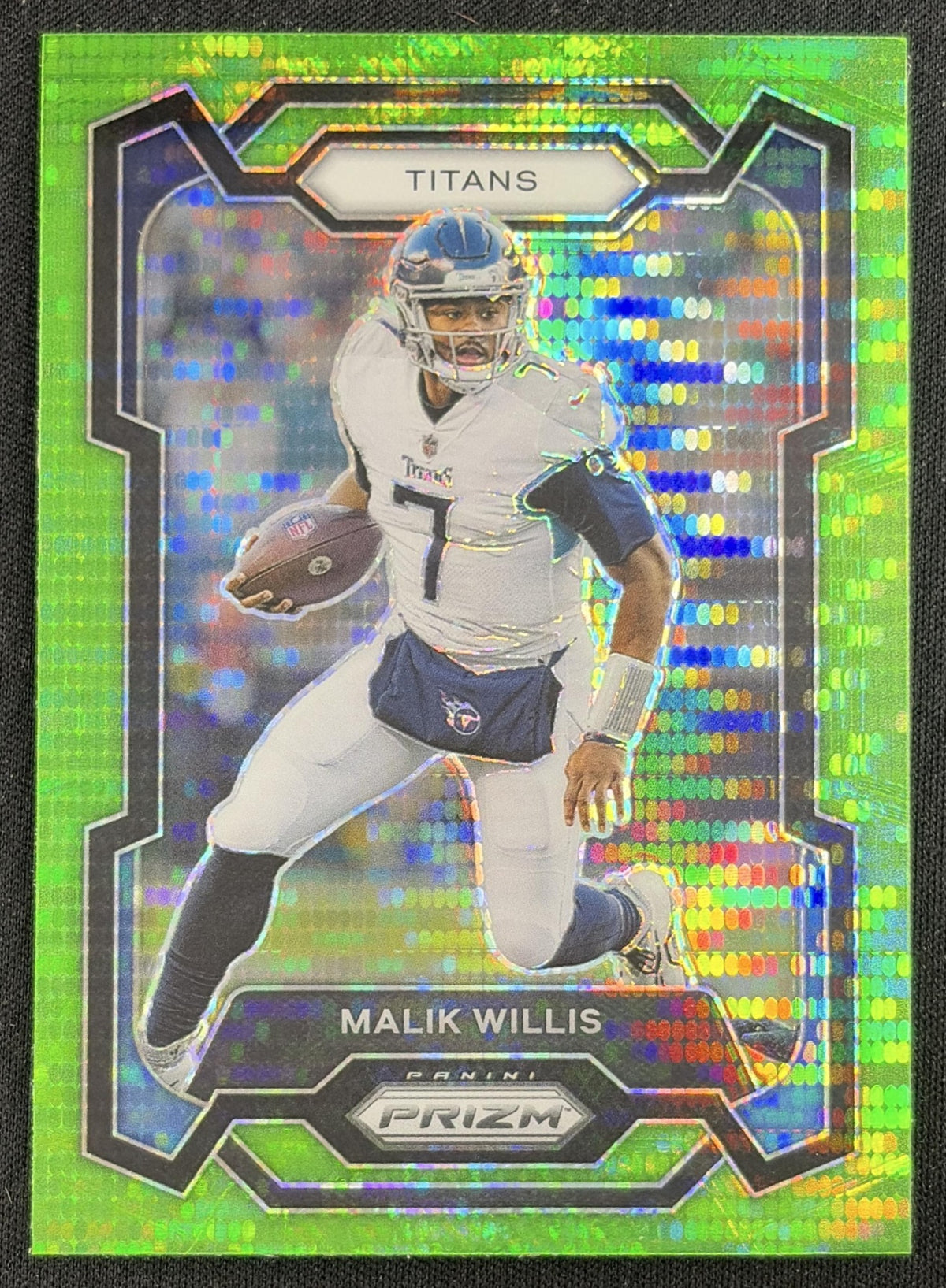 Malik Willis 2023 Panini Prizm Neon Green Pulsar Titans Sports Trading Card