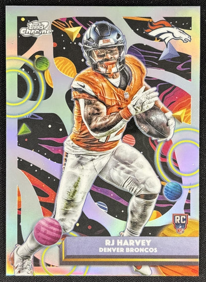 RJ Harvey 2025 Topps Cosmic Chrome Refractor Broncos