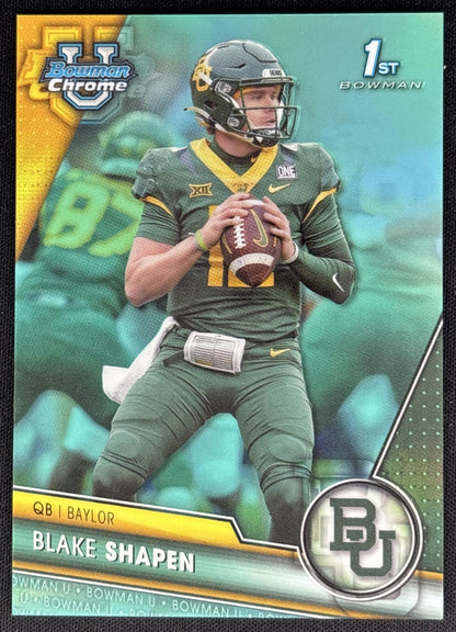 Blake Shapen 2023 Bowman University Chrome Aqua Refractor /299 front