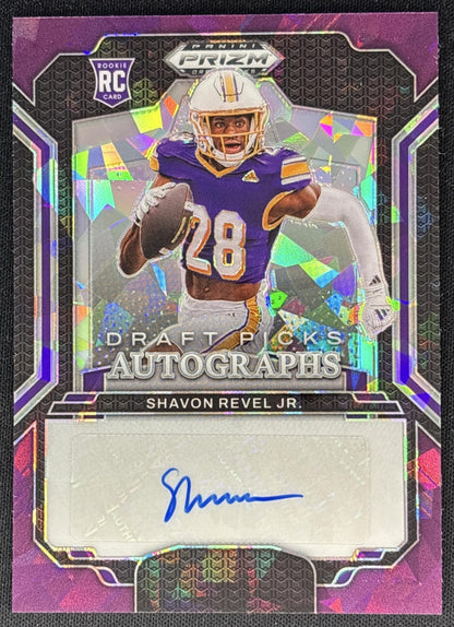 Shavon Revel Jr. 2025 Panini Prizm Draft Picks Auto Purple Ice /199 front