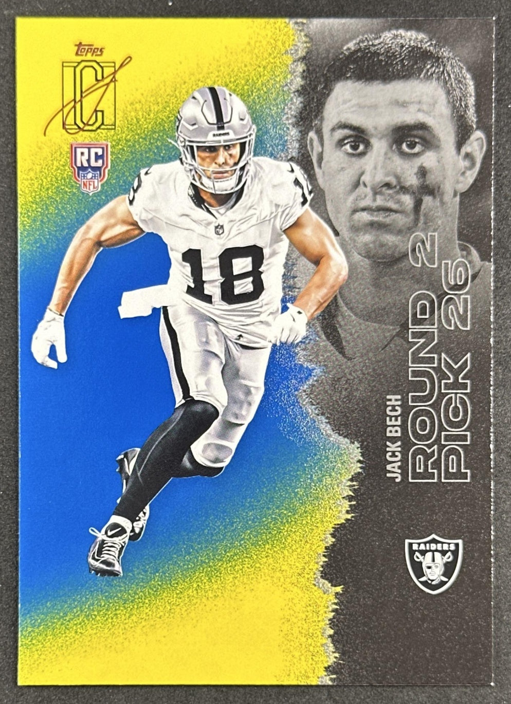 Jack Bech 2025 Topps Signature Class Rookie Yellow and Blue Raiders
